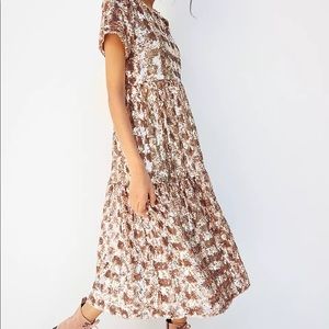 Anthropologie Bernadette Sequined Midi Dress